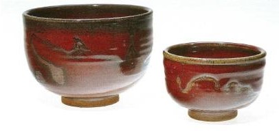 Walter Dexter. Two Bowls. 1970. Stoneware, wax-resist, 9.6 x 14.5 left gift of anonymous donor; right 14.4 x 20.5 gift of Mr and Mrs Bernard Naylor