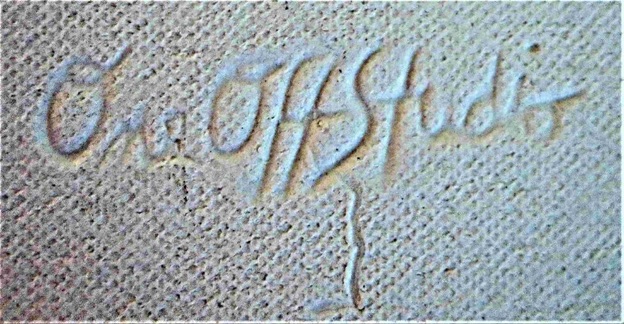 Carol Smeraldo c. 1988 engraved signature: One Off Studio stamp for work made by employees but decorated by Carol.