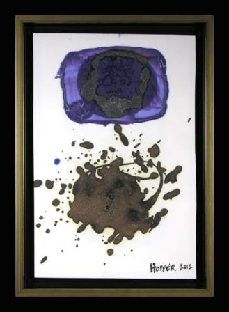 Homage to Gottlieb Blue. Multi fired mid range in Oxidation. Framed 22.9 x 32.4 cm . Permission of the artist. Photo by Judi Dyelle