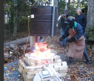 Carol Smeraldo raku firing.