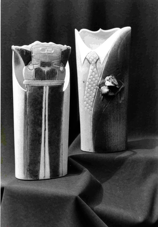 House, 46 Chev and Formal dinner vases (Dates, Dimensions?) Courtesy of the Artist.