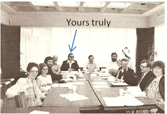 Preparatory meeting of the interim Board of the new Alberta Crafts Council. Left to right: Catharine Dickerson, ACA; Elisabeth Mould, APA; Pierre Guy, Alberta Culture; Doug Motter, CCC Provincial Director; Barry Morrison CCC Director; Bert Borch ACA; Jack Forbes CCC; Joan Vanterpool, Alberta Handweavers, Spinners and Dyers; Doris Ramsay, Old Cabin Crafts Society; Peter Weinrich, Executive Director, CCC; Jane Thomas, Edmonton Needlecraft Guild. Artisan News, May-June 1979.