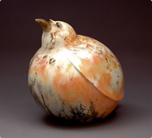 Judy Blake. Saggar-fired Bird, 2013. 38 cm h x 33 cm w x 42 cm l . 