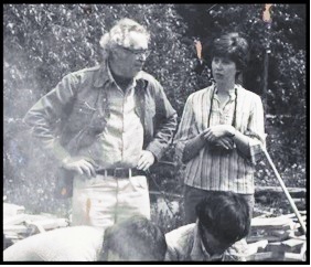 Connie Pike andConnie Pike and Carlton Ball, at a primitive firing at Stonecrop in Canmore. 1976. Carlton Ball, nd