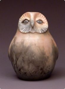 Judy Blake. Saggar-Fired Owl. 2013. 23 cm h x 17 cm w.