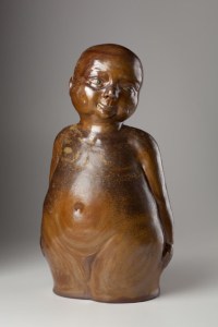 The Golden Boy, 2012. Stoneware, Slab built, modeled, painted with terra sigalattas, cone 10 , H - 81cm , wood and salt fast-fire Fred Olsen Kiln at the ICS,