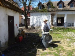 Debra Sloan putting in her dues doing yeoman duty at the ICS, Hungary.