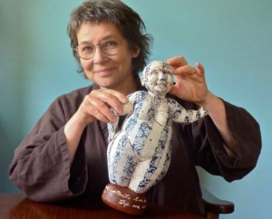 Debra Sloan with her work 