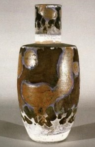 Walter Dexter. Raku Bottle 1983. 40 cm x 18 cm Les Graff Collection