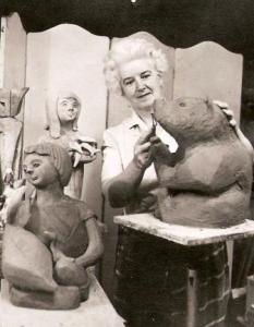 Jean Clarke Creating her Sculptures, nd. Nat Arch CGP C131971