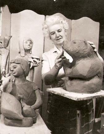 Jean Clarke Creating he Sculptures, nd. Nat Arch CGP C131971