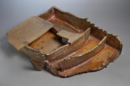 John Chalke. It's The Right Building But .... 1978. 13.7 x 44.5 x 56.7 cm. stoneware saltglaze. Collection of the Alberta Foundation for the Arts.