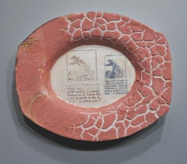 John Chalke. Tallest Ladder 1999. Ceramic wall piece, 22.9x22.5 x 5.1 cm. Illustrated in the Governor General's Award Inaugural Catalogue 2000, p.19.