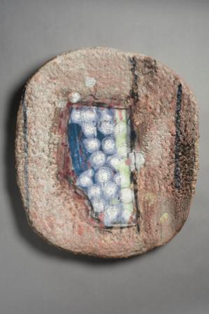 John Chalke. Image Hard To Forget, Hard To Define. 2009. 47x41x5.3 cm , mult-iglazed, multifired clay. Collection of the Alberta Foundation for the Arts.