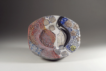 John Chalke. White River, 2012, ceramic wall piece, 21.6x26.7x6.6 cm. Exhibited at the Willock and Sax Gallery, Banff