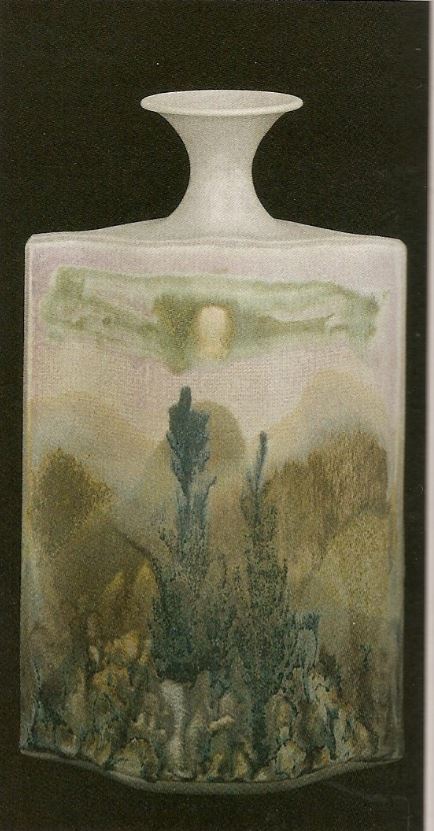 Robin Hopper Metchosin Mists, Landscape Bottle. 1978. Multiple glazes fired in reduction cone 9. 55.9 x 35.4 cm. Photo: Judi Dyelle.
