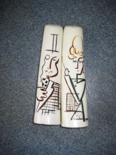 Stan and Jean Clarke. Salt and Pepper Shakers. 17.8 cm height. Collection: Geri Golden