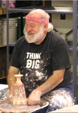 Robin Hopper. At a Greater Lansing Potters’ Guild workshop, October 2006.