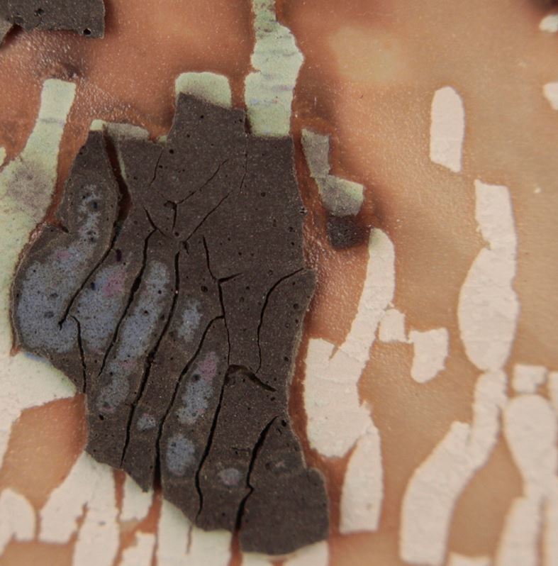 Harlan House. Detail of Morgan glaze.