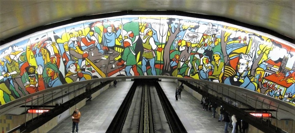 Jean Cartier Papineau Metro Station Mural