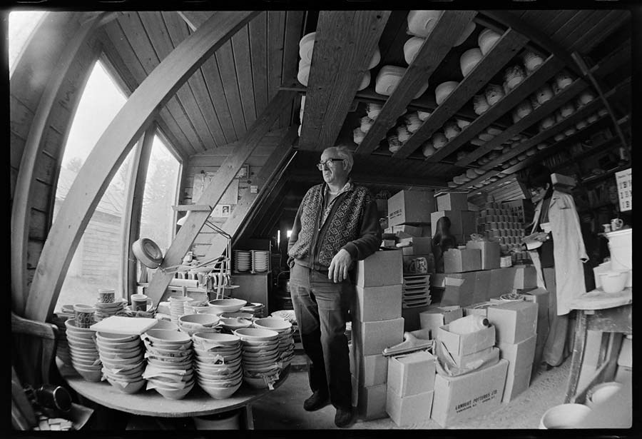 May 1st, 1974 -- David Lambert, potter, at his home in Ryder Lake near Sardis. Photo courtesy John Denniston, www.johndenniston.ca