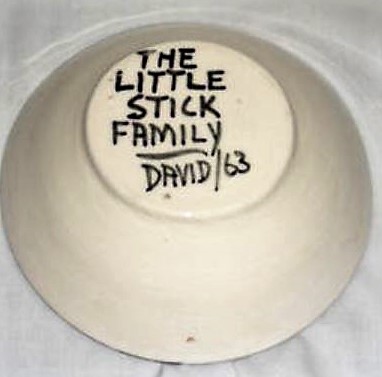 David Lambert. "The Little Stick Family David/63" signature on raised foot.