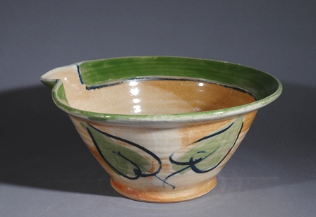 Barbara Tipton.  Batter Bowl, soda-glazed stoneware, handpainted, 11.3 x 25.4 cm.