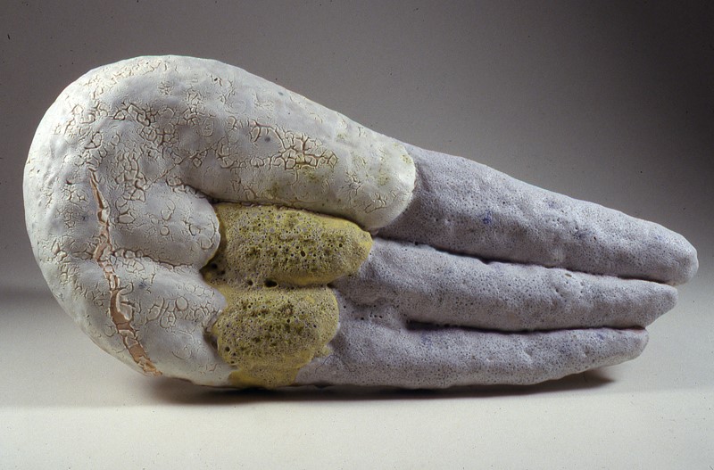 Barbara Tipton. 2000. Grey Terminus, handbuilt stoneware wall piece, 57 x 26 x 11 cm, multiglazed.