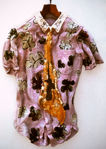 Victor Cicansky. Shirt for Matisse. Earthenware clay with fibreglass, glaze. 91.4 x 48.3 x 12.7 cm. 1969