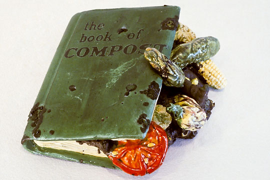 Victor Cicansky. The Book of Compost. Clay, glaze. 25.4 x 25.4 x 12.7 cm. 1981