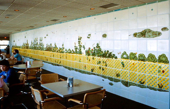 Victor Cicansky. The Garden Fence. Clay, glaze. 274.3 x 1829 x 10.2 cm. 1984