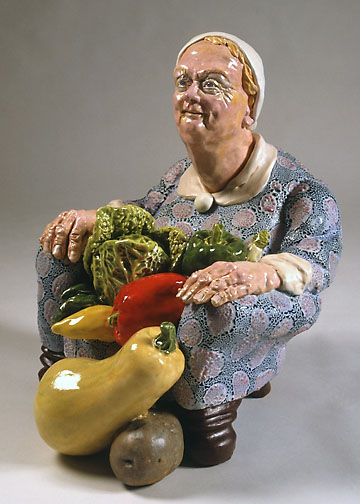 Victor Cicansky. 1985. Armchair Woman with Vegetables. Clay, glaze. 47 x. 33 x 36.8 cm.