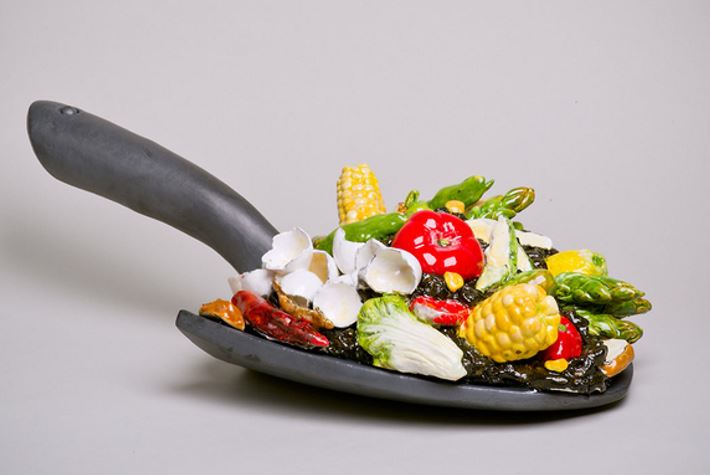 Victor Cicansky. Turning Compost. 2013 – glazed clay, 19.7 x 58.4 x 31.8 cm.