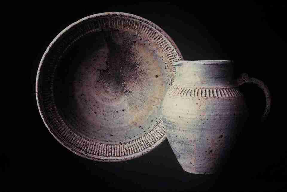 Valerie Metcalfe. c. 1978. Pitcher and Bowl set. Bowl 40.6 cm. w., Pitcher 33 cm. h.