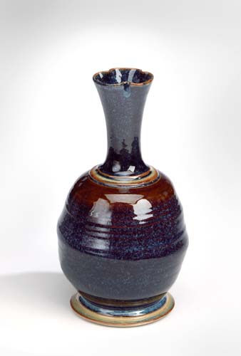 Donn Zver. 2016. Vase Form. Stoneware, reduction firing with multi glazes. 30.5 x 20.3 cm.