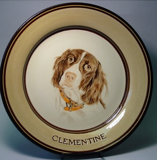 Birdsall-Worthington. Pet Portrait Plate. “Clementine.” Approx 35.6 cm diameter