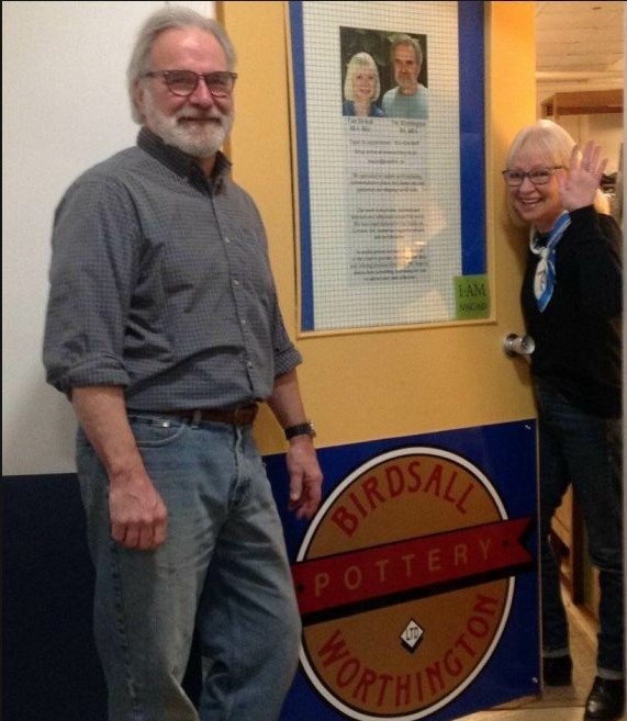 Pam Birdsall and Tim Worthington of Birdsall Worthington Pottery, 2019