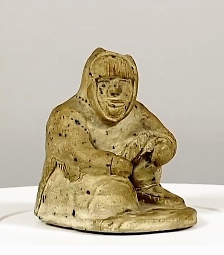 Laurent Aksadjak (1935-2001) Kangiqliniq (Rankin Inlet), Seated Hunter, early 1970s.