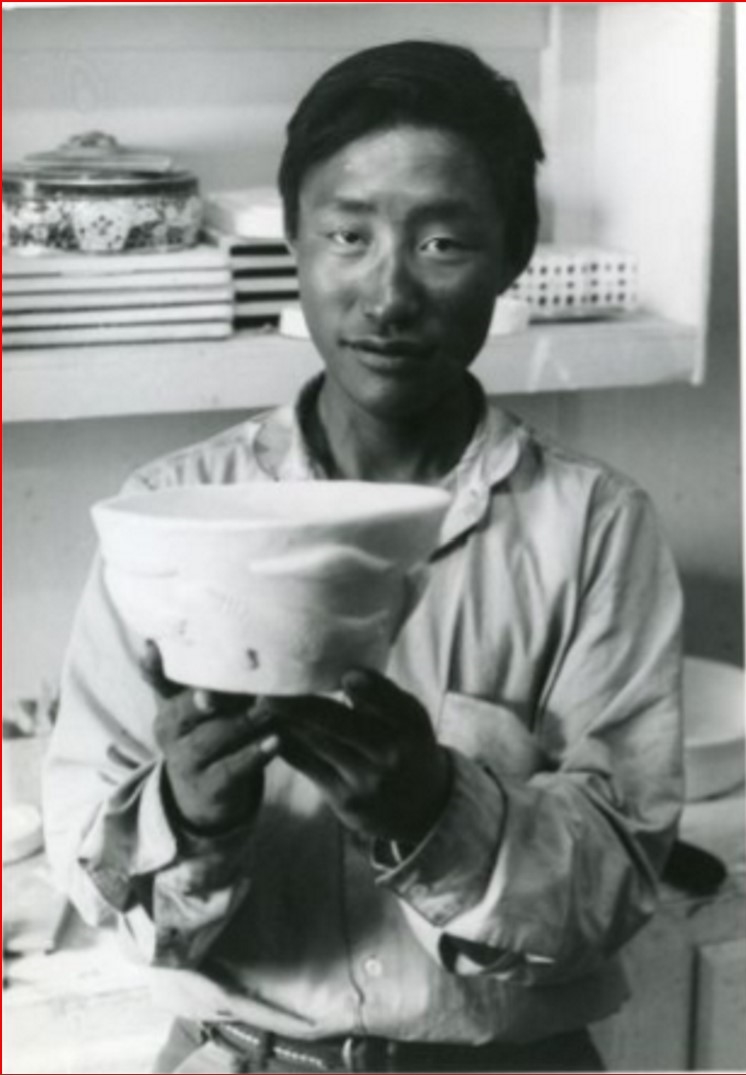 Yvo Samgushak. An early photograph of Samgusak holding a piece of pottery that he created in the pottery workshop.. George Swinton fonds (WAG) - Winnipeg Art Gallery. Prairie Prestige: How Western Canadian Artists Have Influenced Canadian Art