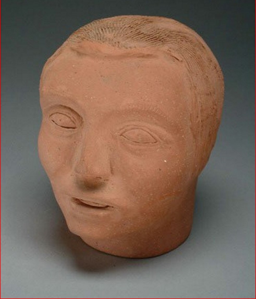 Donat Anawak. An unglazed ceramic bust of an Inuit youth 20.00 cm. Photo: Waddington