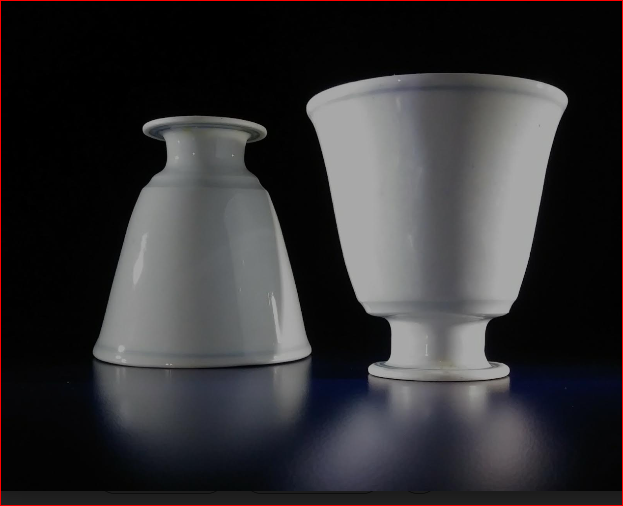 Roseline Delisle. 1973. ht 9 cm diam 9.5 cm. Example of bowls, lamps, and goblets that could be turned upside down to become candle stick holders. Photo: Enid Legros-Wise.