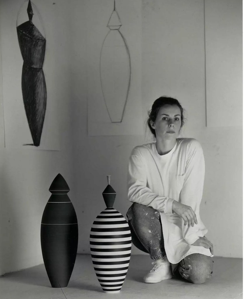 Roseline Delisle with works and drawings. nd. Photo Frank Lloyd Gallery